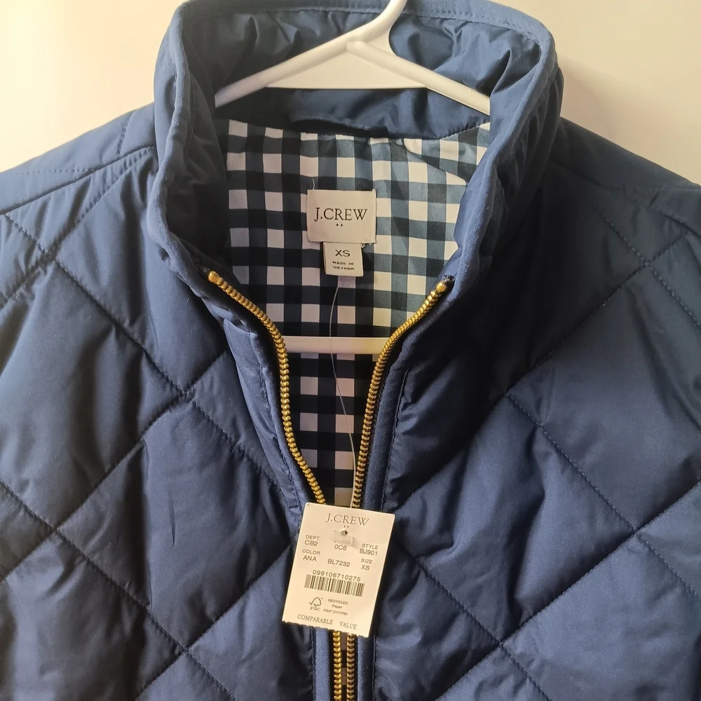 J. Crew Navy Quilted Vest
